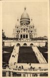 CPA Paris Le Sacre Coeur de Montmartre et l'Escalier Monumental 