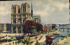 CPA Paris Notre Dame de Paris Vue generale 