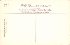 CPA Paris La Tour de l'Horloge Retour des Halles