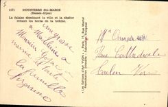 CPA Moustiers Ste Marie Basses Alpes La falaise dominant la ville et la chaine reliant les bords de 