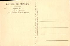 CPA Nimes Gard Jardin de la Fontaine Vue d'ensemble des Bains Romains 