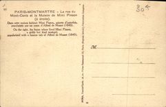 CPA Paris Montmartre La rue du Mont Cenis et la Maison de Mimi Pinson a droite