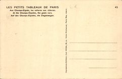 CPA Les Petits Tableaux de Paris Aux Champs Elyses les voitures aux Chevres