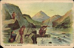 CPA Peche d'eau Douce La Lance au Poste 