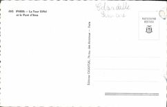 CPA Paris La Tour Eiffel et le Pont d'lens 