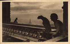 CPA Paris Notre Dame de Paris Detail de la facade Ouest 