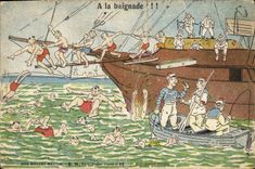 CPA A la baignade 
