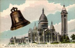 CPA Paris La Basilique du Sacre Coeur de Montmartre terminee cloche