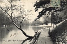 CPA Paris Bois de Boulogne Les Bords du Lac en Hiver 