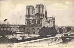 CPA Paris la Cathedrale Eglise Notre Dame 