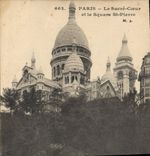 CPA Paris le Sacre Coeur et le Square St Pierre 