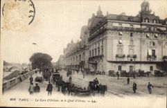 CPA Paris la Gare d'Orleans et le Quai d'Orsay 