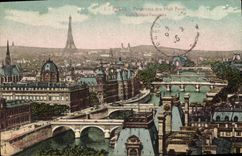 CPA Paris Panorama des huit Ponts 