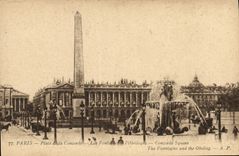 CPA Paris Place de la Concorde les Fontaines de l'Obelisque 