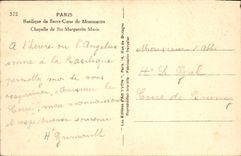 CPA Paris Basilique du Sacre Coeur de Montmartre Chapelle de Ste Marguerite Marie 