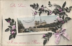 CPA De Paris le Vous envoie ces Fleurs