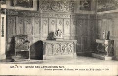 CPA Musee des Arts Decoratifs Boiserie Provenant de Rouen Ier Moitie du XVI siecle 