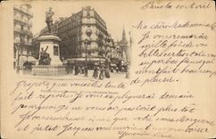 CPA Paris Place Maubert Statue d'Etienne Dolet 