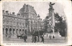 CPA Paris Place du Carrousel et statue de Gambetta 