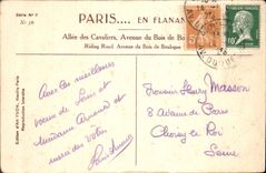 CPA Paris en flanant Allee des Cavaliers Avenue du Bois de Boulogne 