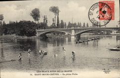 CPA Les Beaux sites de la Marne Saint Maur Creteil En pleine Peche 