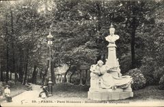 CPA Paris Parc Monceau Monument de Maupassant 