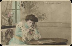 CPA Araignee du Matin Chagrin Femme