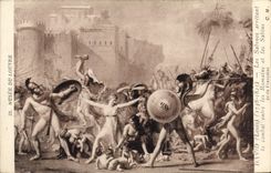 CPA Musee du Louvre David Louis 1748 1845 les Sabines Arretant le Combat entre les Romains et les Sa