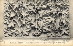 CPA Cathedrale de Reims Facade d'Ornementation dans la Paroi interieure fin du XIII siecle 