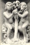 CPA Reims La Cathedrale Adam et Eve Claveau de la Voussure La Rose 