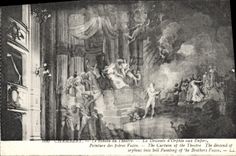 CPA Chambert Le Rideau du Theatre La Descente d'Orphee aux Enfers Peinture des freres Vacca 