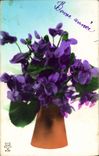CPA Bonne Annee Fleurs