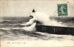 CPA Par le Tempete Phare