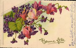 CPA Bonne Fete Fleurs