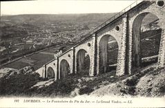 CPA Lourdes Le Funiculaire du Pic du Jer Le Grand Viaduc 