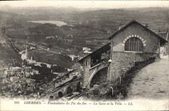 CPA Lourdes Funiculaire du Pic du Jer La Gare et la Ville 