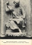 CPA Musee de Sculpture comparee Cathedrale de Reims Figure de la Rose de la Facade sud pierre 