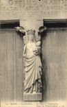 CPA Reims La Cathedrale La Vierge et l'Enfant Jesus Detail du Portail central 