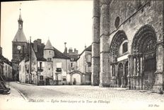 CPA Avallon Eglise Saint Lazare et la Tour de l'Horloge 