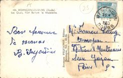 CPA Besancon les Bains Doubs Les Quais Pont Battant la Madeleine 