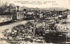 CPA La Grande Guerre Laimont Mense La Rue Basse desruite 
