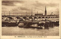 CPA Bordeaux Le Pont vu de la Bastide 