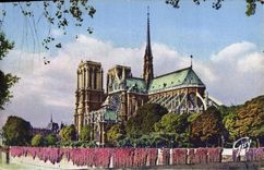 CPA Paris Abside de la Cathedrale Notre Dame 
