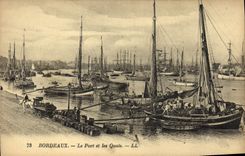 CPA Bordeaux Le Port et les Quais Bateaux