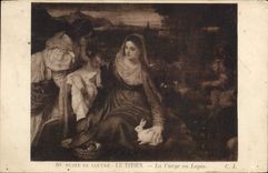 CPA Musee du Louvre Le Titien La Vierge au Lapin 