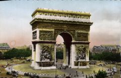 CPA Paris La Place et l'Arc de Triomphe de l'Etoile 