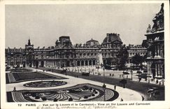 CPA Paris Vue sur le Louvre et le Carrousel 