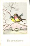 CPA Bonne Annee Oiseaux