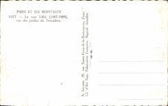 CPA Paris La Tour Eiffel vue des jardins du Trocadero