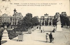 CPA Paris Le Jardin des Tuileries et l'Arc de Triomphe du Carrousel 